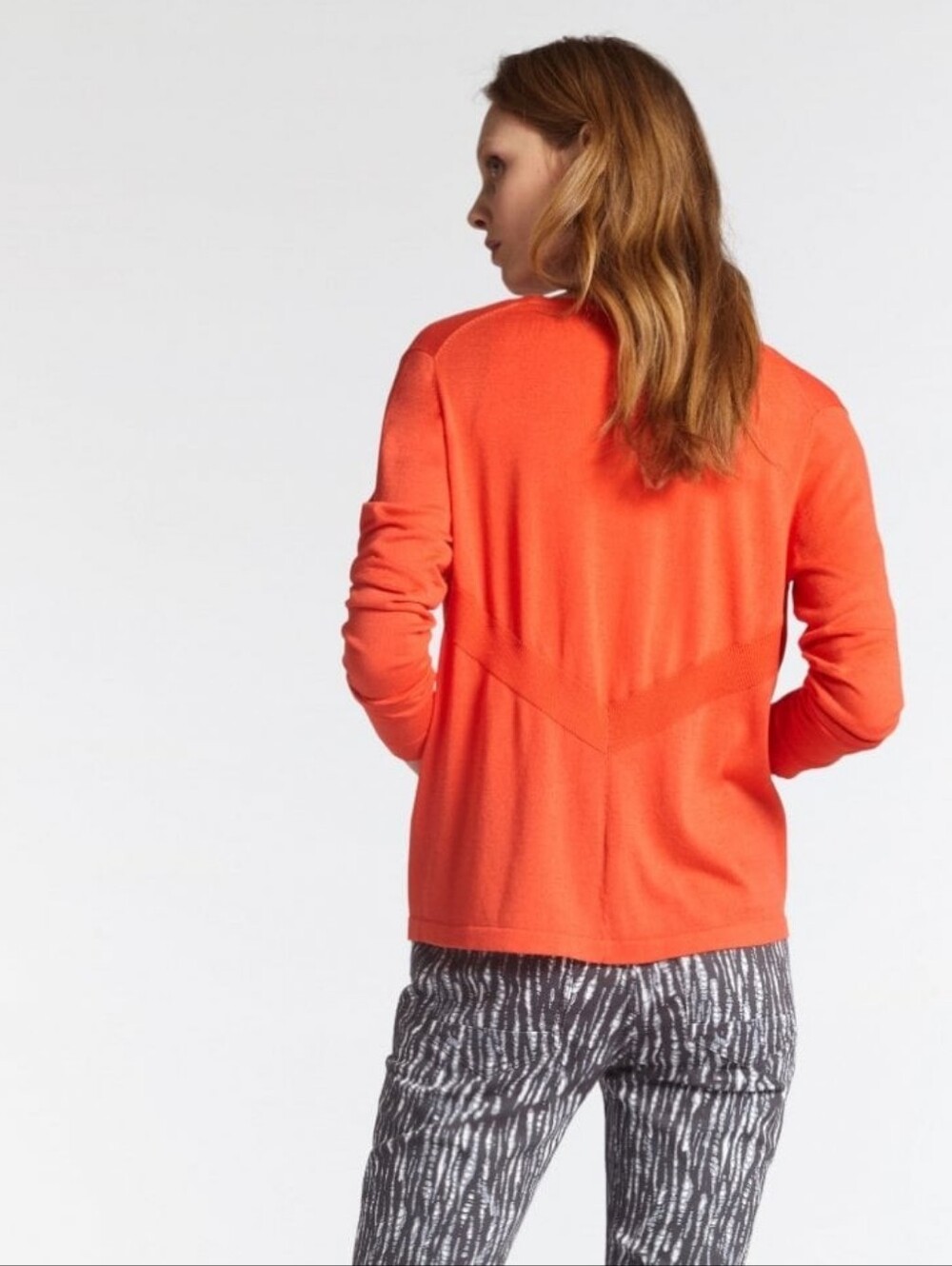 Anthropologie sandwich Bright Orange Coral Lightweight Knit Cardigan